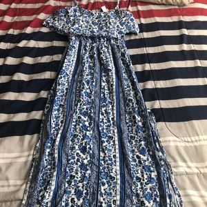 Blue long summer dress